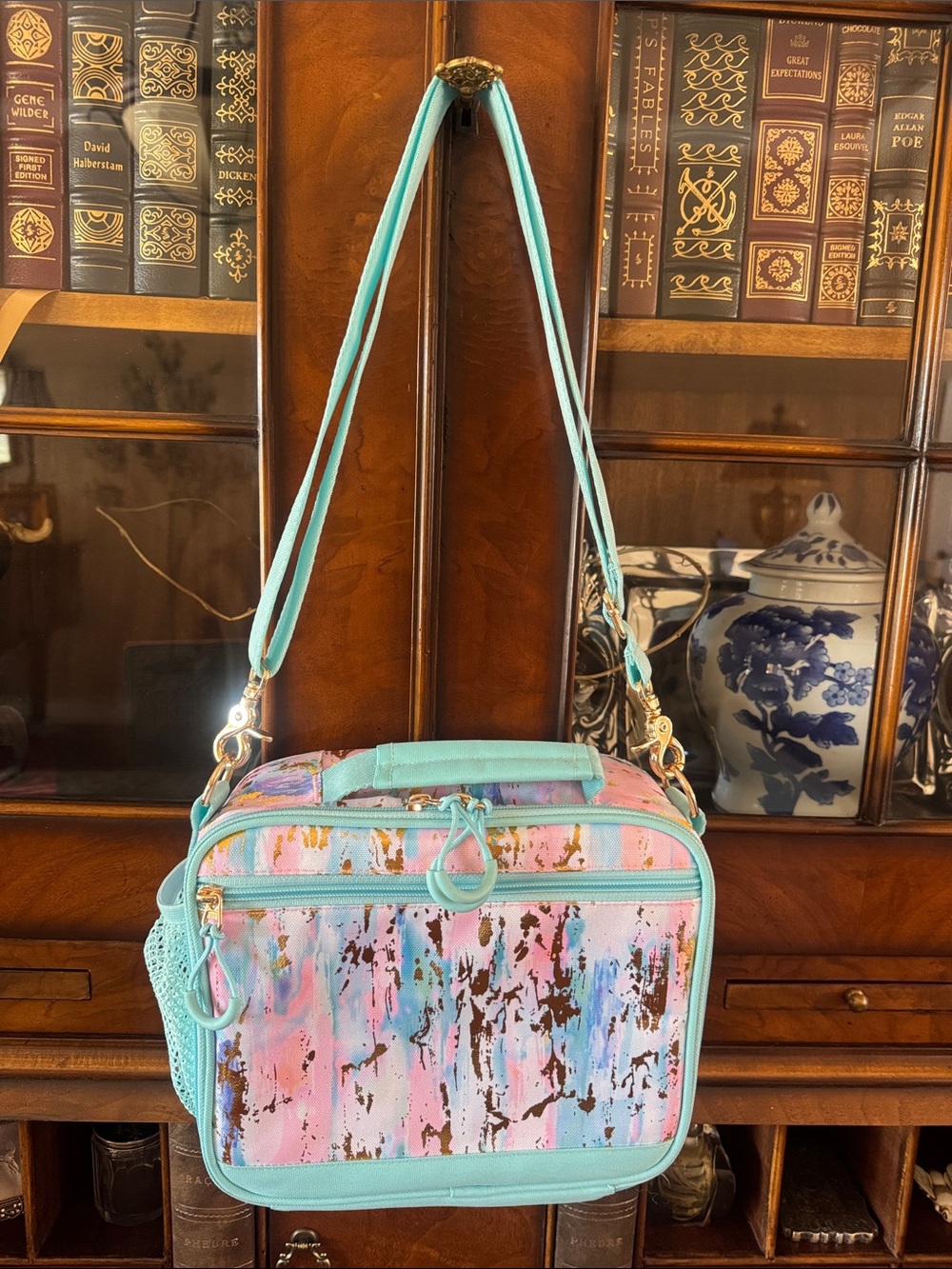 Pottery Barn Teen Gear-Up Dreamscape Gold Metallic Cold Pack Lunch Box - NWOT!